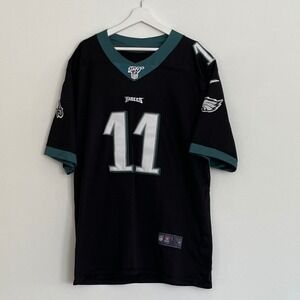 Nike Philadelphia Eagles Carson Wentz 11 NFL 100 Black Jersey Mens XL Stitched